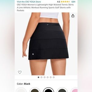 CRZ YOGA skort / Lululemon *dupe* of Pace Rival Mid-Rise Skirt sz L